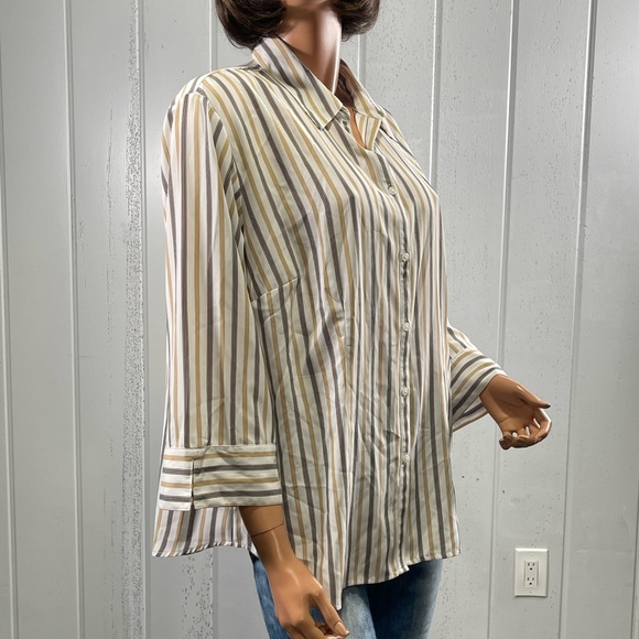 *Covington Women's Plus Size Striped Button Down Blouse Sz 20W - Picture 4 of 8